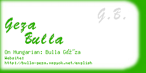 geza bulla business card